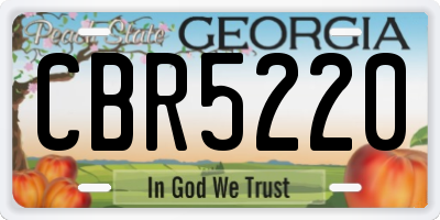 GA license plate CBR5220
