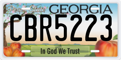 GA license plate CBR5223