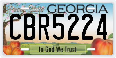 GA license plate CBR5224