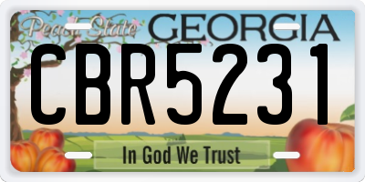 GA license plate CBR5231