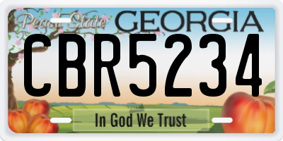 GA license plate CBR5234
