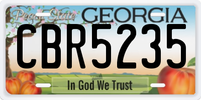 GA license plate CBR5235