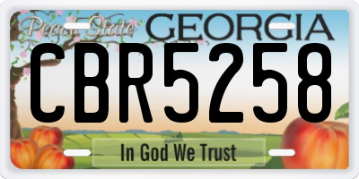 GA license plate CBR5258