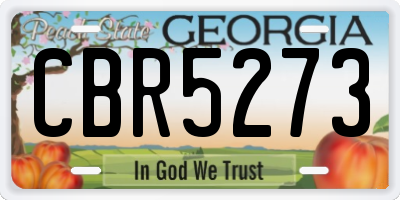 GA license plate CBR5273