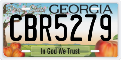 GA license plate CBR5279