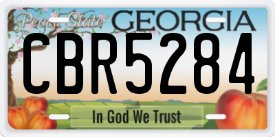 GA license plate CBR5284