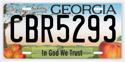 GA license plate CBR5293