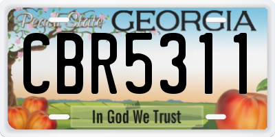 GA license plate CBR5311