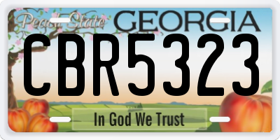 GA license plate CBR5323