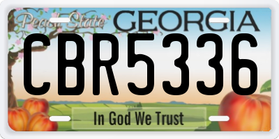 GA license plate CBR5336