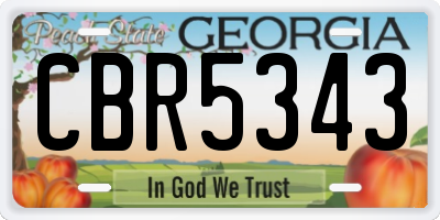 GA license plate CBR5343