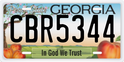 GA license plate CBR5344