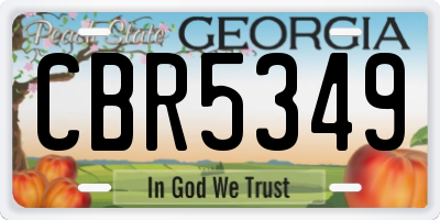 GA license plate CBR5349