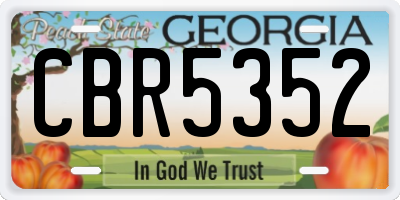 GA license plate CBR5352