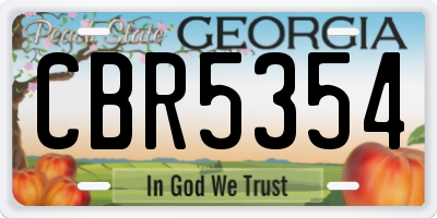 GA license plate CBR5354