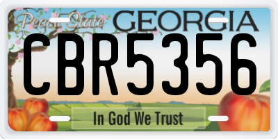 GA license plate CBR5356