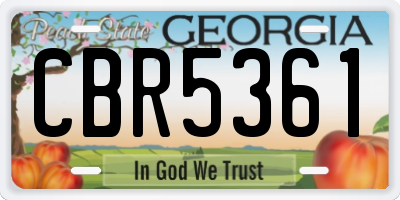 GA license plate CBR5361