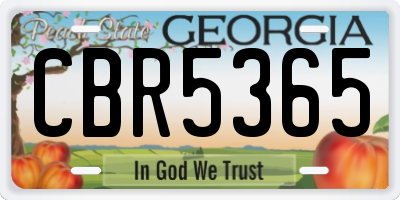 GA license plate CBR5365