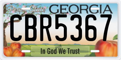 GA license plate CBR5367