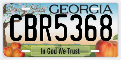 GA license plate CBR5368