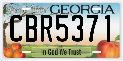 GA license plate CBR5371