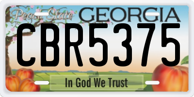 GA license plate CBR5375