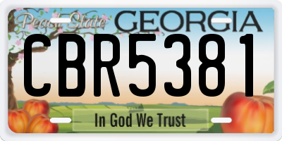 GA license plate CBR5381