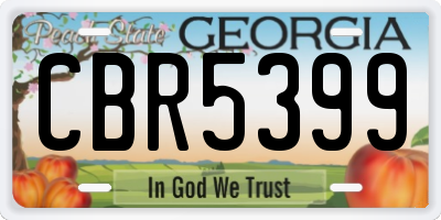 GA license plate CBR5399