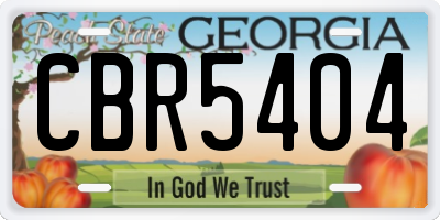 GA license plate CBR5404