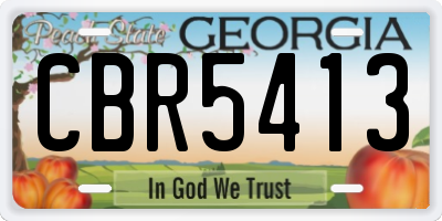GA license plate CBR5413