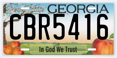 GA license plate CBR5416