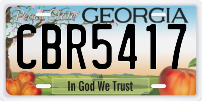 GA license plate CBR5417