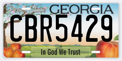 GA license plate CBR5429