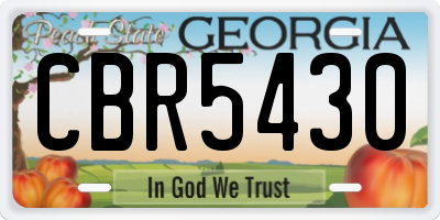 GA license plate CBR5430