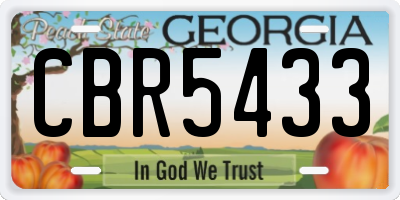 GA license plate CBR5433