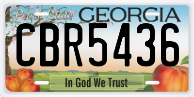 GA license plate CBR5436