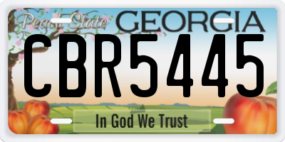 GA license plate CBR5445
