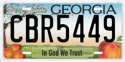 GA license plate CBR5449