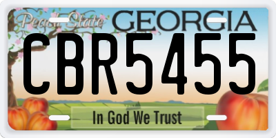 GA license plate CBR5455