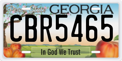 GA license plate CBR5465