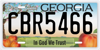 GA license plate CBR5466