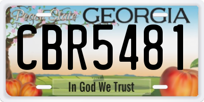 GA license plate CBR5481