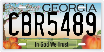 GA license plate CBR5489