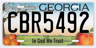 GA license plate CBR5492