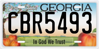 GA license plate CBR5493