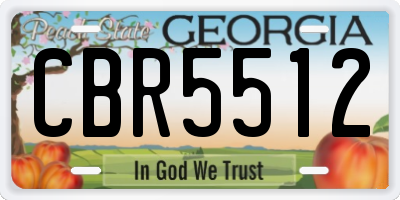 GA license plate CBR5512