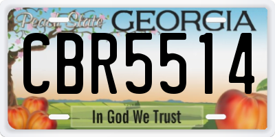 GA license plate CBR5514