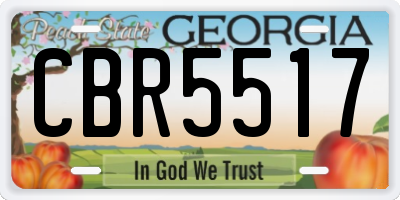 GA license plate CBR5517
