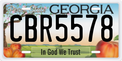 GA license plate CBR5578