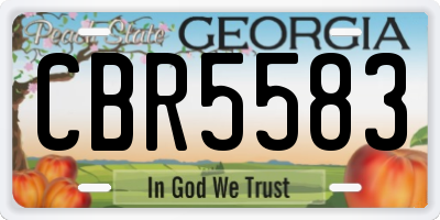 GA license plate CBR5583